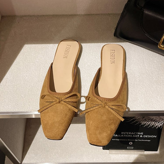 Damen modische Mules mit dekorativem Schleifenakzent R&B