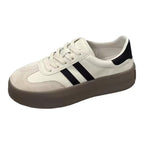 Damen Plateausneakers mit eleganter Oberflächenstruktur und rutschfester Sohle
