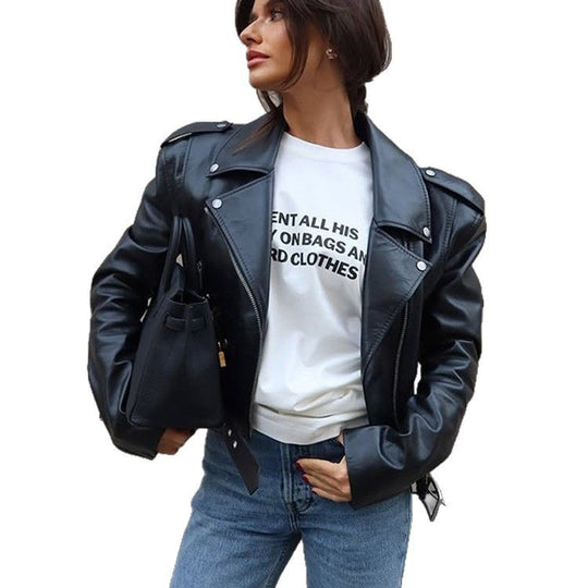 Damen Kunstlederjacke im Biker-Stil mit optimierter Passform R&B