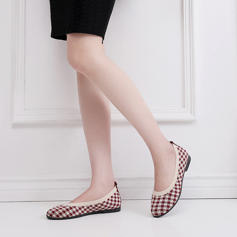Damen Modische Ballerinas mit atmungsaktivem Strickoberteil R&B