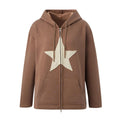 Damen Kapuzenjacke mit auffälligem Sternenmotiv und praktischen Taschen