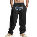 Herren lässige Freizeithose mit elastischem Bund und stilvollem Logo R&B