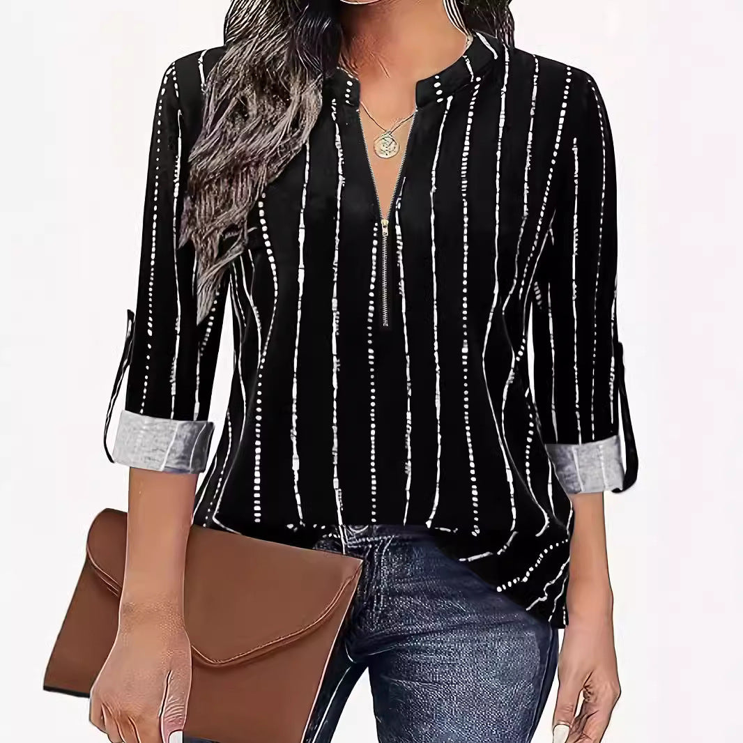 Damen Casual Bluse mit stilvollem Streifenmuster R&B
