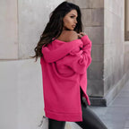 Damen Modischer Kapuzen-Zip-Hoodie mit praktischen Taschen und glänzendem Reißverschluss R&B