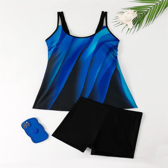 Damen Tankini-Set mit figurbetonendem Schnitt und sportlichen Shorts R&B
