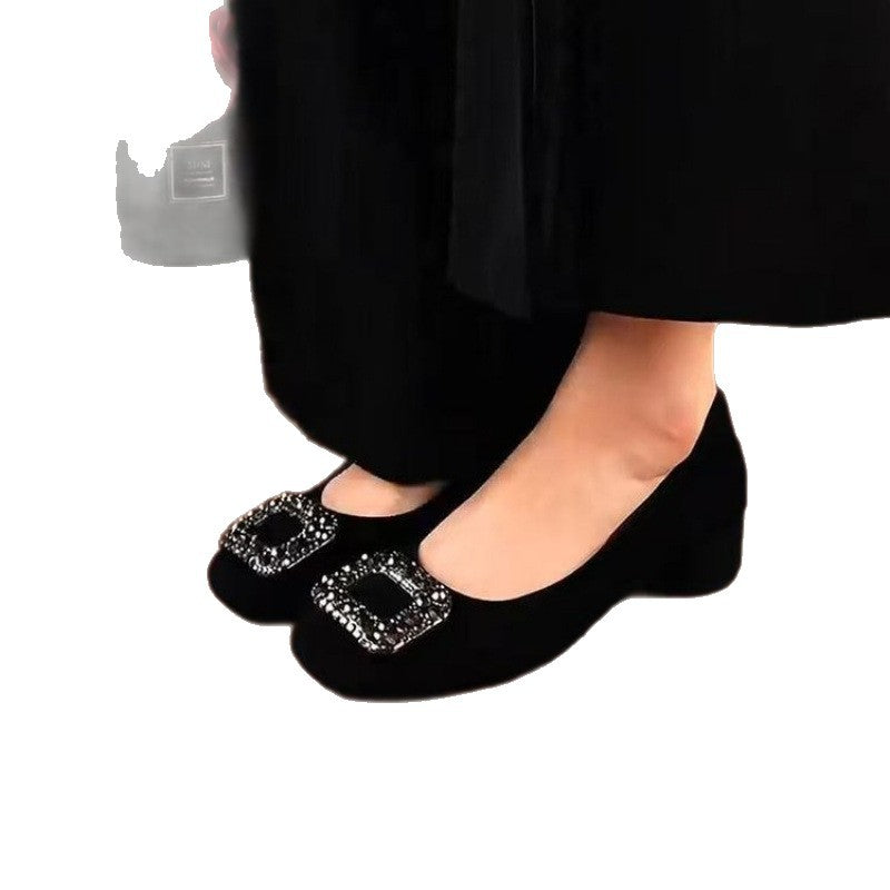 Damen elegante Ballerinas mit funkelndem Schließe-Detail R&B