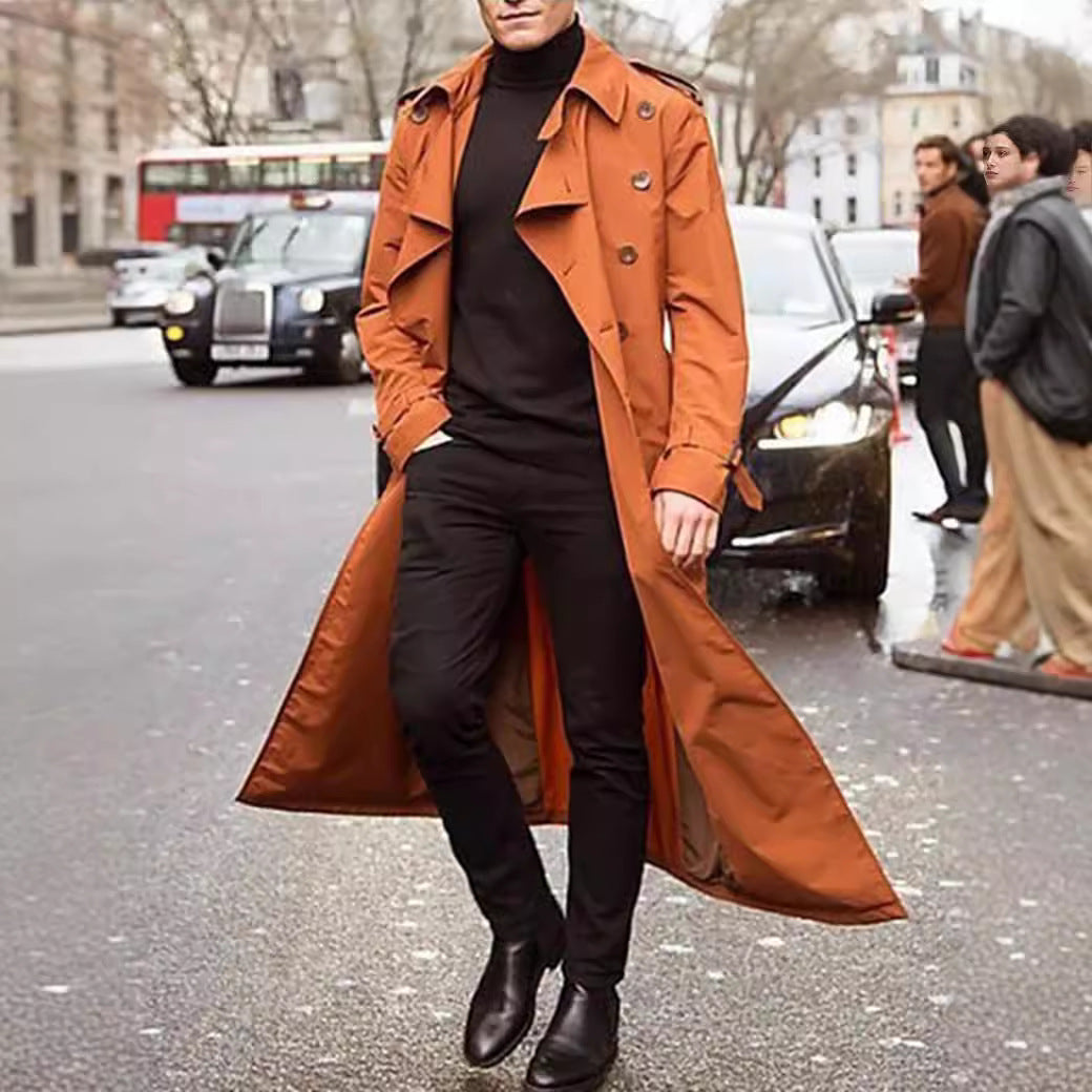Herren klassischer Trenchcoat R&B
