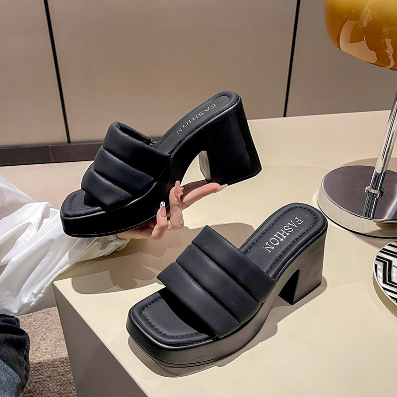 Damen Plateausandalen mit breiten Riemen R&B