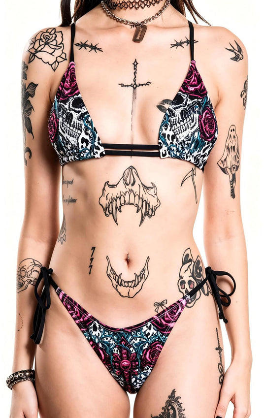 Damen Triangel-Bikini mit kreativem Muster R&B