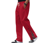 Herren nan lockere Jogginghose mit Tunnelzugbund, Druckknopf-Seitenschlitzen und kariertem Innenfutter R&B