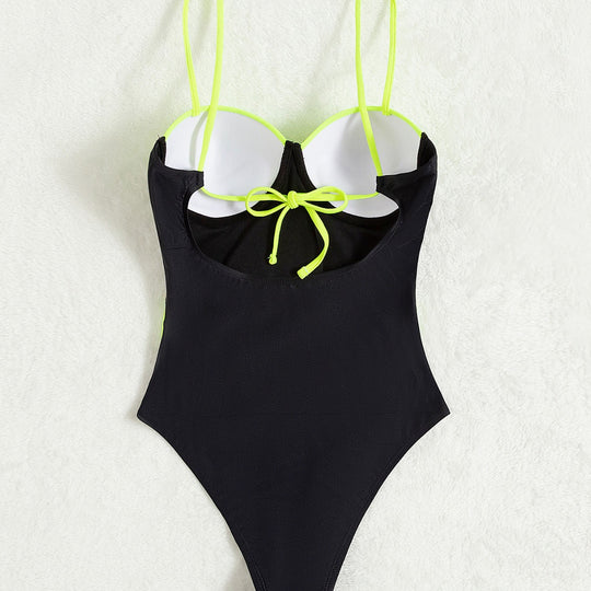 Damen Bustier-Badeanzug mit Kontrastdesign R&B