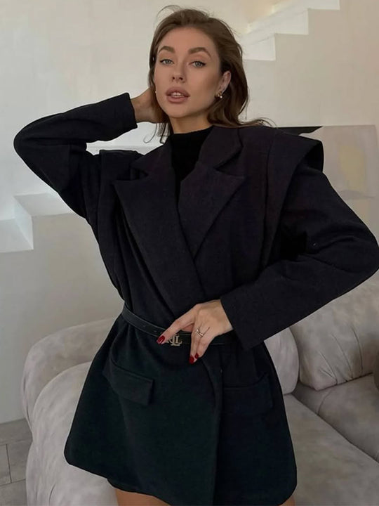 Damen elegante oversized Blazerjacke R&B
