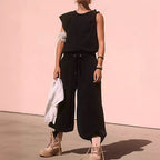 Damen lässiger Sweatanzug mit weiter Silhouette und elastischem Bund R&B