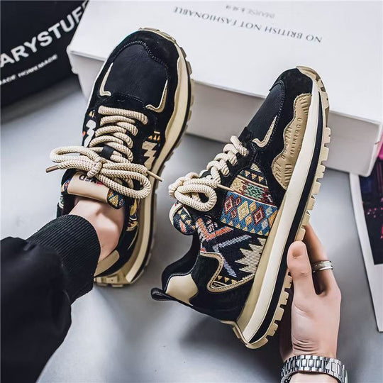 Damen Sportliche Sneakers mit modischem Tribal-Muster und rutschfester Sohle R&B
