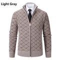 Herren Strickjacke mit modernem Zipper und kreativem Muster