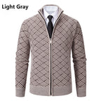 Herren Strickjacke mit modernem Zipper und kreativem Muster