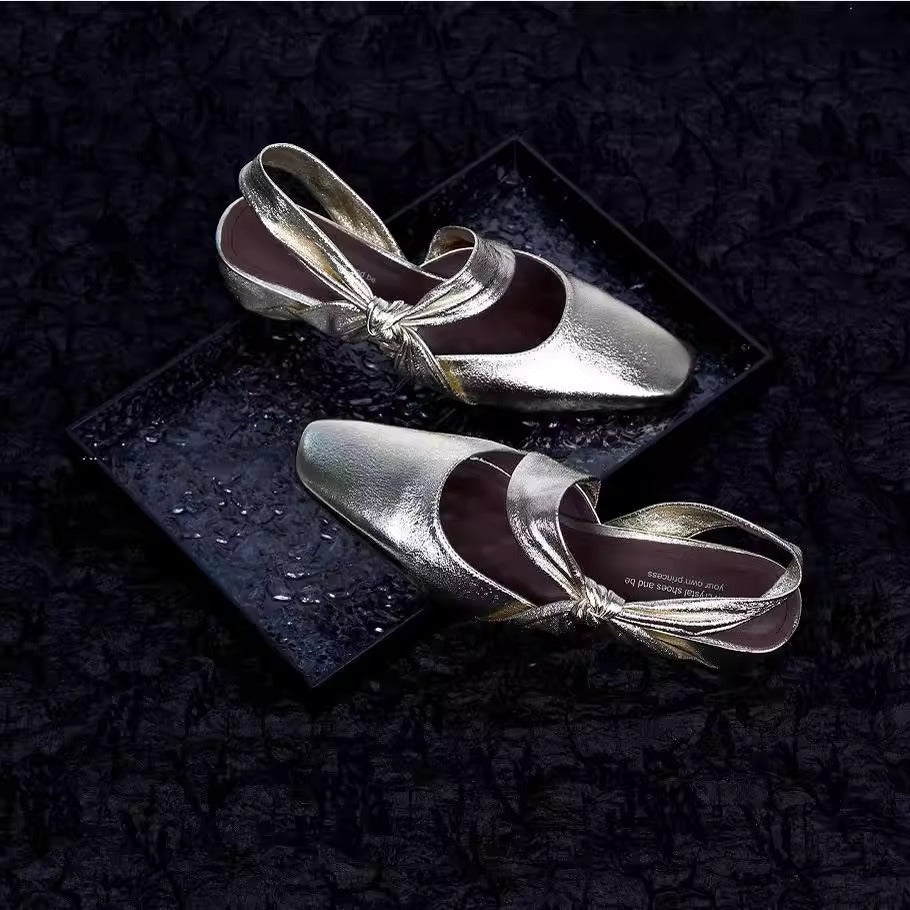 Damen Slingback-Pumps mit elegantem Knöchelriemen und modischem Glanz