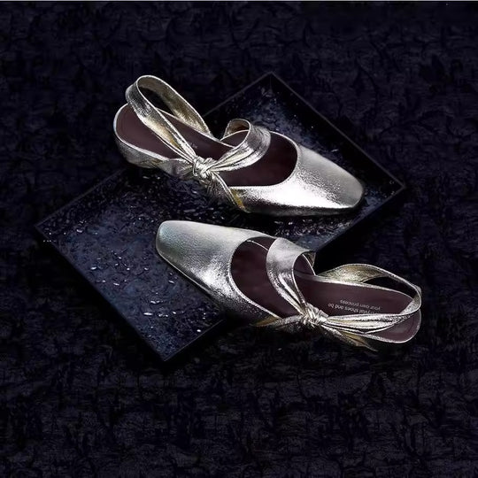 Damen Slingback-Pumps mit elegantem Knöchelriemen und modischem Glanz R&B