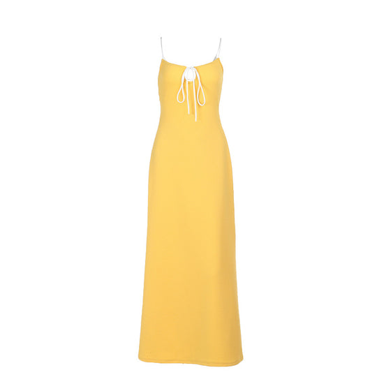 Damen Maxikleid mit feinem Rippmuster und verstellbaren Trägern R&B