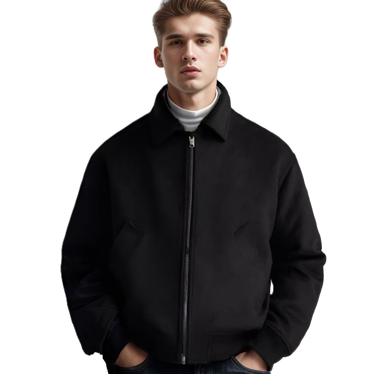 Herren Fleecejacke im sportlichen Stil mit praktischem Reißverschluss und seitlichen Taschen R&B