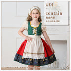 Damen nan traditionelles Kinderdirndl Kleid mit dekorativer Schnürung Schürze und Spitzenkopftuch R&B