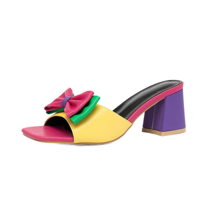 Damen modische Plateau-Sandalen mit verspieltem Schleifen-Design R&B