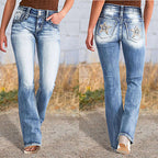 Damen Bootcut Jeans mit flexiblem Stretchmaterial und hohen Komfortbund R&B