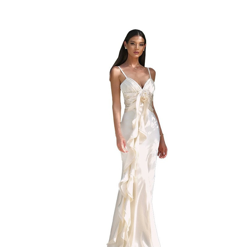Damen Langärmeliges Maxikleid mit raffinierten Drapierungen R&B