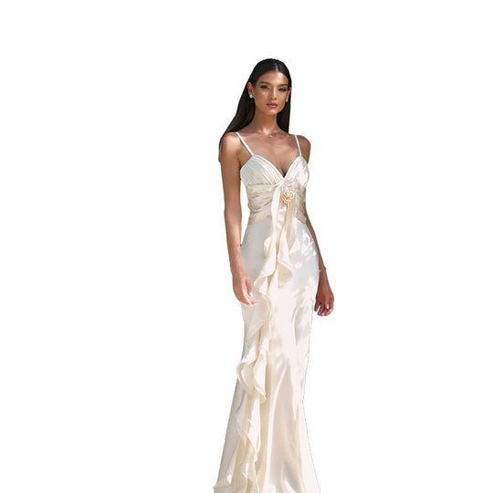 Damen Langärmeliges Maxikleid mit raffinierten Drapierungen R&B