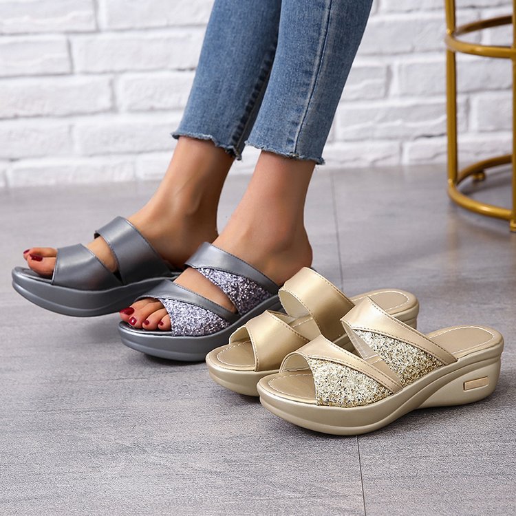 Damen Glamouröse Riemchensandalen mit leichtem Plateau R&B
