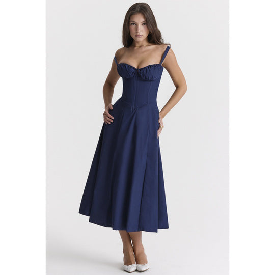 Damen Maxikleid mit floralem Design und elegantem Schlitz R&B