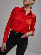 Damen Hemdbluse elegant mit luxuriösem Glanz