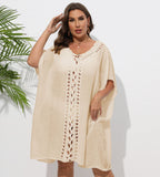 Damen Luftiger Strandkimono mit dekorativer Häkelspitze R&B