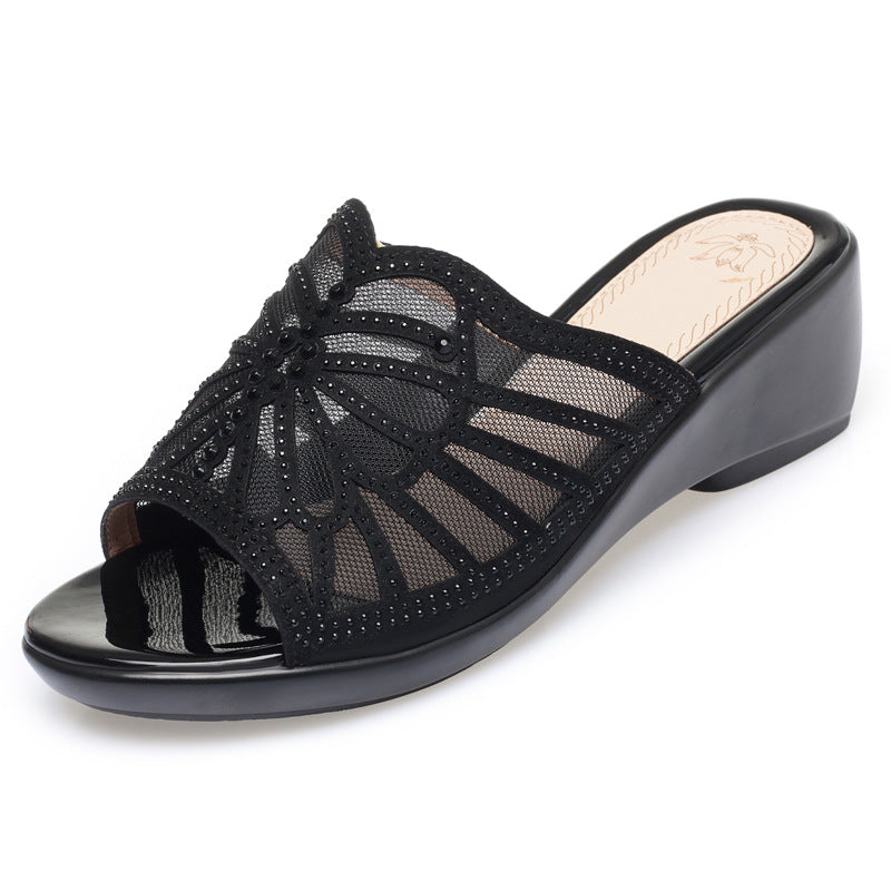 Damen Elegante Sandalen mit modischem Strassdesign und komfortablem Blockabsatz R&B