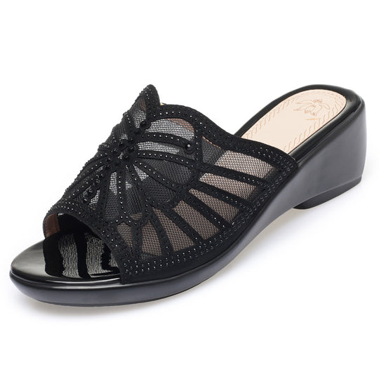 Damen Elegante Sandalen mit modischem Strassdesign und komfortablem Blockabsatz R&B