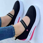 Damen Komfortable Slip-On Sneakers mit elastischem Riemen R&B