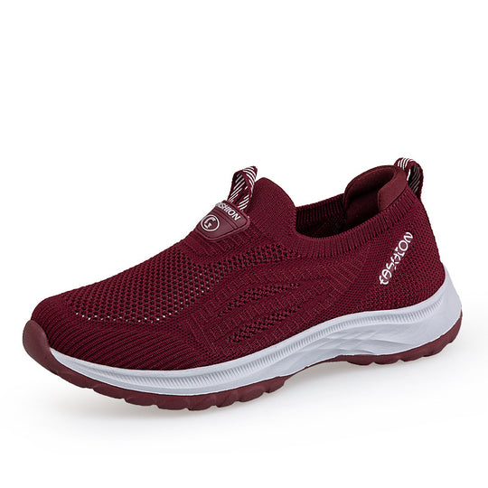 Damen Sportliche Slip-On Sneakers mit atmungsaktiver Mesh-Oberfläche R&B