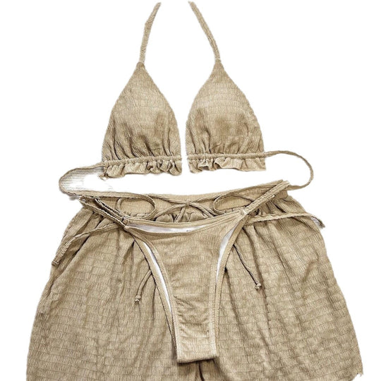 Damen Triangel-Bikini-Set mit lässigen Shorts R&B