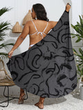 Damen eleganter Strandkaftan mit stylischem Muster R&B
