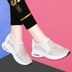 Damen Modische Mesh-Sneakers mit Glitzerakzenten R&B