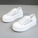 Damen Plateau Sneakers mit atmungsaktiver Mesh-Oberfläche und rutschfester Sohle R&B