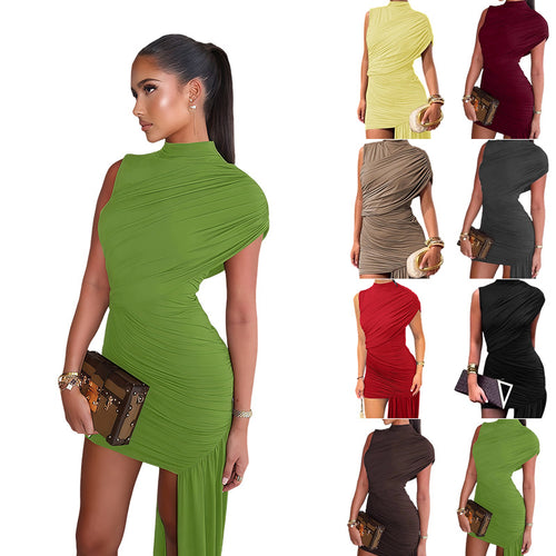 Damen Couture-Minikleid mit asymmetrischem Schnitt und Raffungen R&B