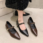 Damen elegante Ballerinas mit modischer Kette R&B