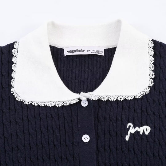 Damen Strickbluse mit eleganter Kragenverzierung R&B