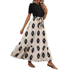 Damen Maxikleid mit voluminösem Rock und tailliertem Oberteil R&B