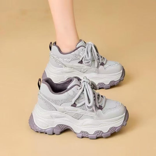 Damen Sportliche Sneakers mit auffälliger Dämpfung und glitzernden Akzenten R&B