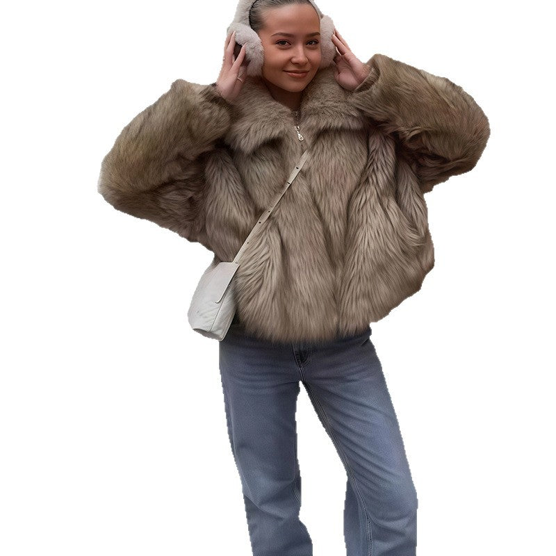 Damen Luxus Kunstfelljacke R&B