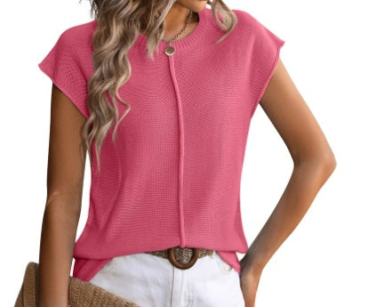 Damen luftiges Strickoberteil mit Melange-Effekt und lässigem Schnitt R&B