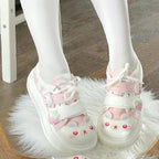 Damen Sneaker mit verspielten Tiermotiven und doppeltem Klettverschluss R&B