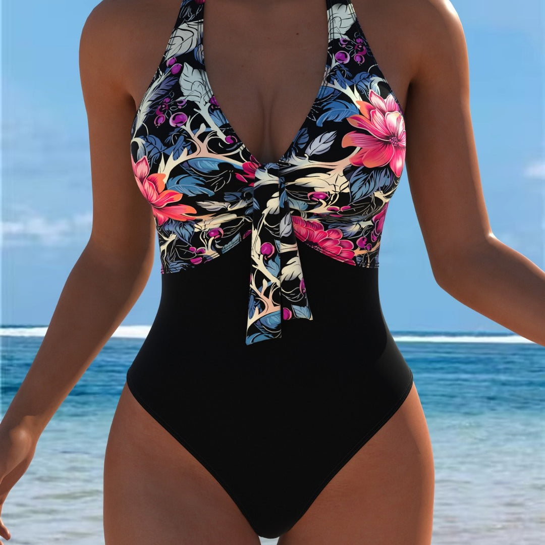 Damen moderner Badeanzug mit floralem Muster und schmeichelndem Schnitt R&B